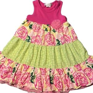 Maggie & Zoe Pink Ruffled Midi Sundress